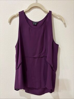 Theory Plum Layered Chiffon Sleeveless Camisole